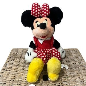 Vintage 80's Walt Disneyworld Disneyland Minnie Mouse 16” Plush Doll with Dress